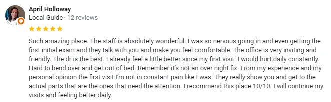 Chiropractic Calhoun GA Testimonial April H